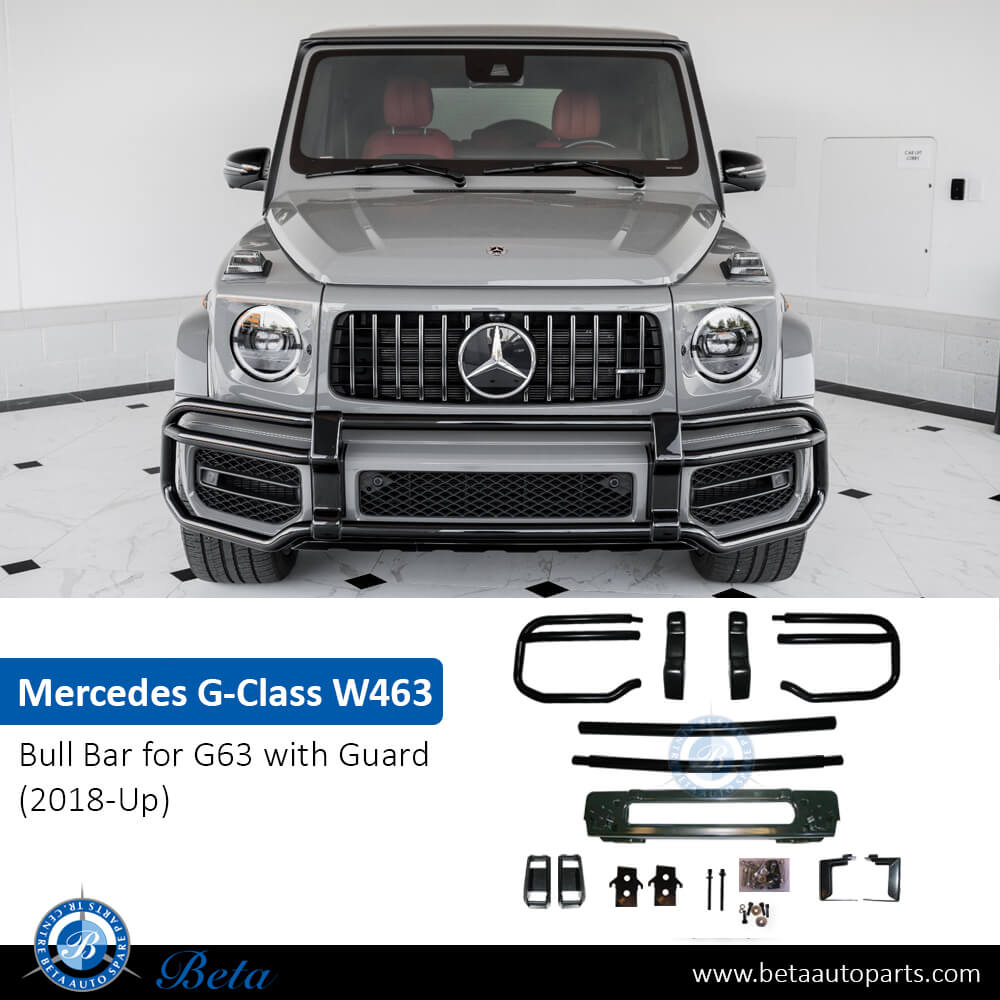 Mercedes G-Class W463 (2018-Up), Bull Bar for G63 with Guard (Black), China, 4638807601 Mercedes G-Class W463 (2018-Up), Bull Bar for G63 with Guard (Black), China, 4638807601